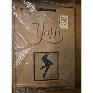 Vtg Yoffi Sheer Pantyhose Designer Collection Off Black XTall Designer Hosiery